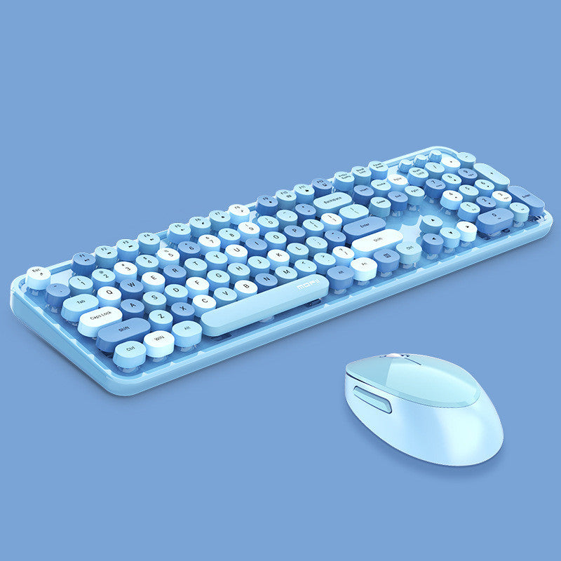 Wireless Keyboard And Mouse Set For Girls Office Typing