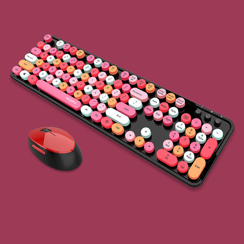 Wireless Keyboard And Mouse Set For Girls Office Typing