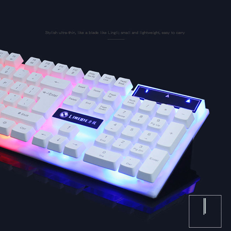 Gaming Keyboard and Mouse Set Wired USB Backlit Ergonomic 104 Keys 1600 DPI