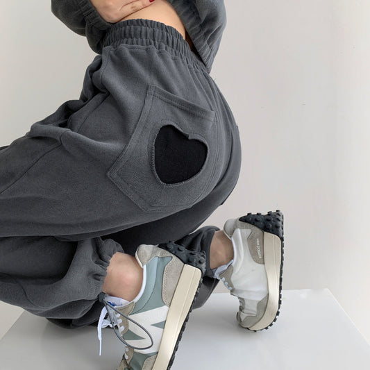 Sweatpants Women Love Pocket Loose Drawstring Drawstring Pants SpringSummer Autumn New Casual Sweatpants