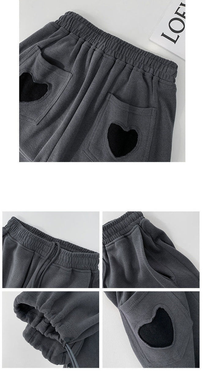 Sweatpants Women Love Pocket Loose Drawstring Drawstring Pants SpringSummer Autumn New Casual Sweatpants