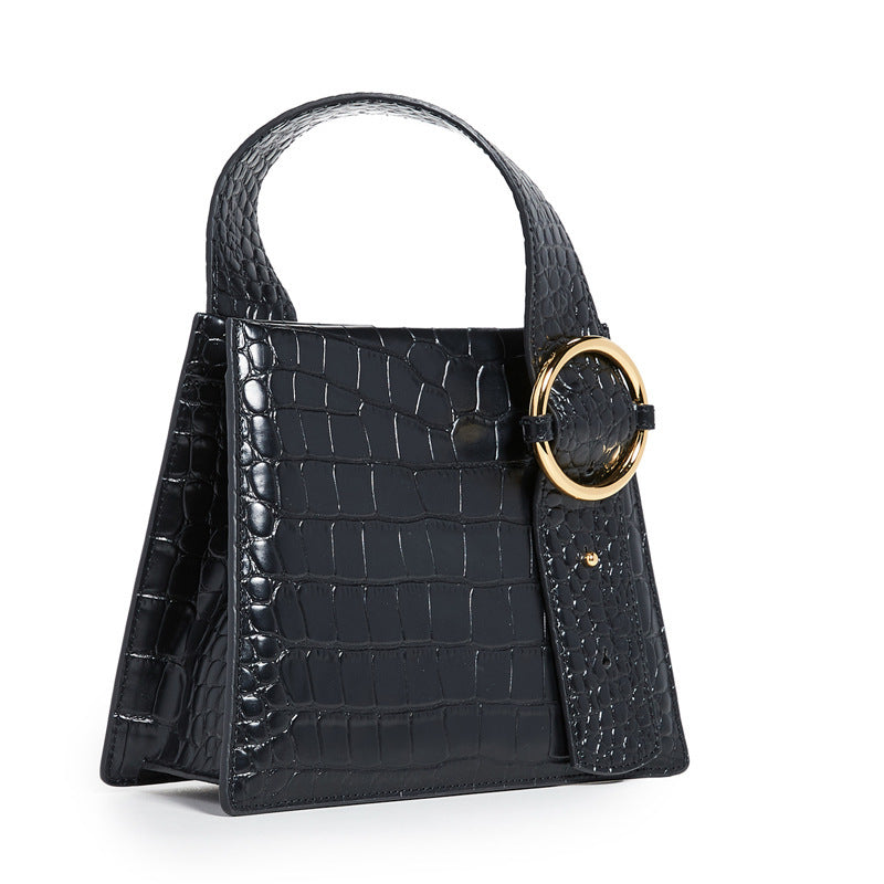PU Leather Ladies Small Shoulder Bag with Hard Handle