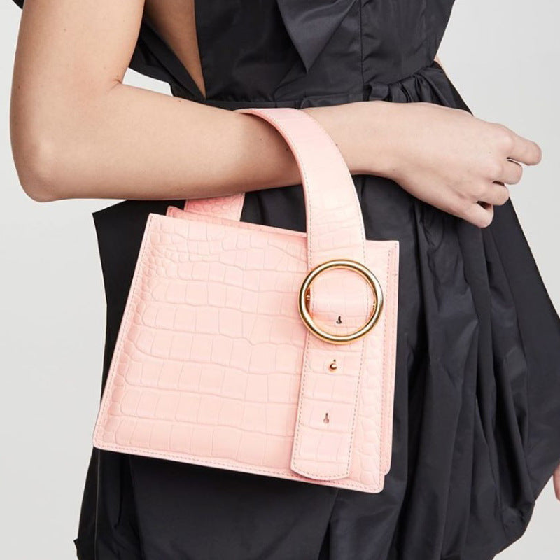 PU Leather Ladies Small Shoulder Bag with Hard Handle