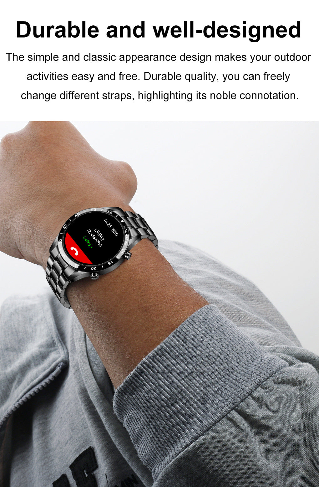 Lige 1.3" Smart Watch with Health Monitoring & Waterproof Design