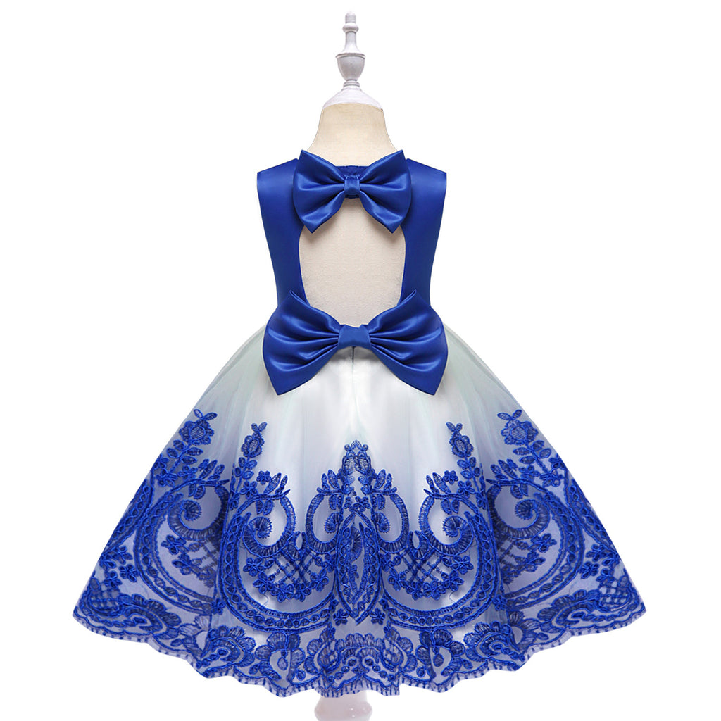 Princess Flower Girl Knee-Length Tutu Dress for Summer Wedding & Birthday Party