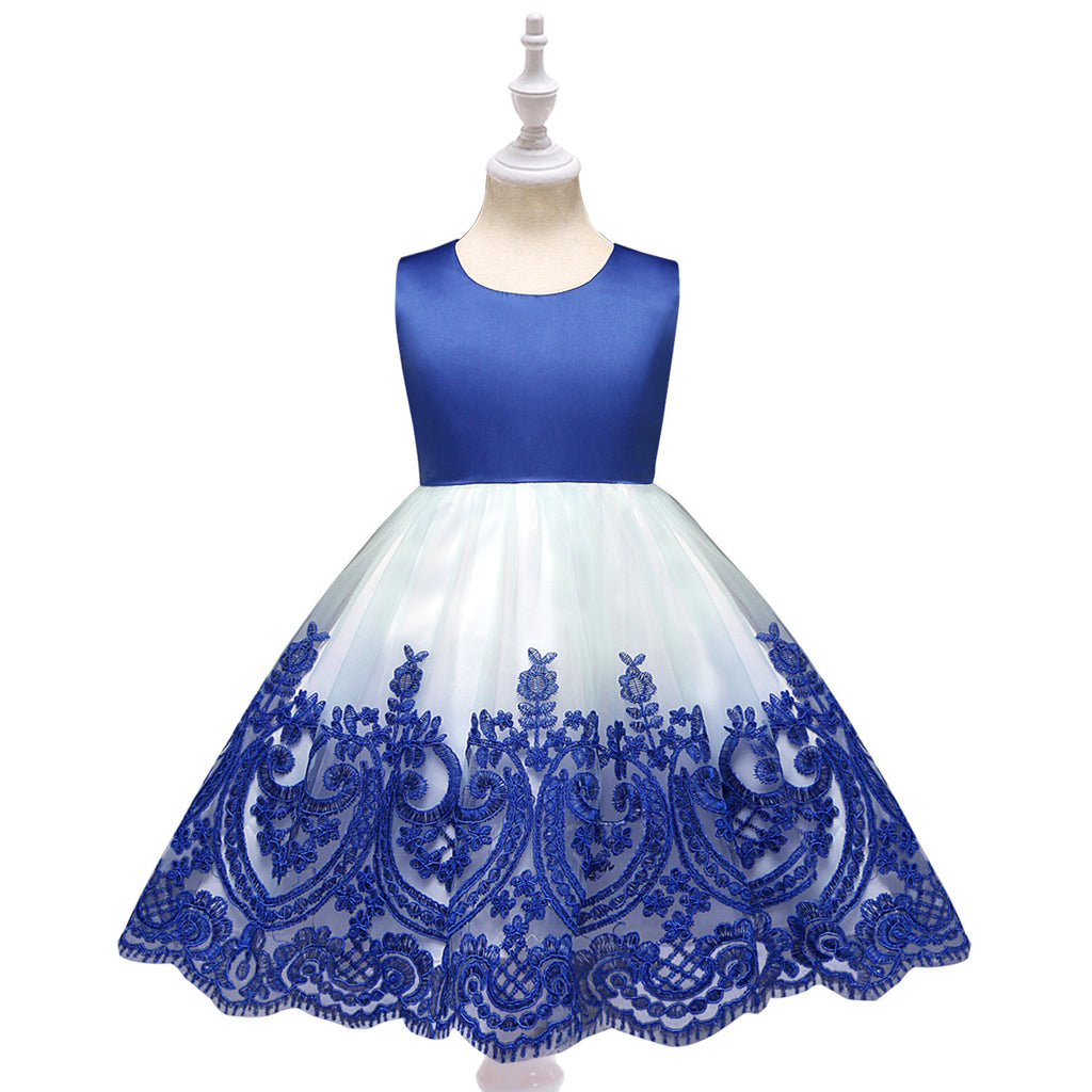 Princess Flower Girl Knee-Length Tutu Dress for Summer Wedding & Birthday Party