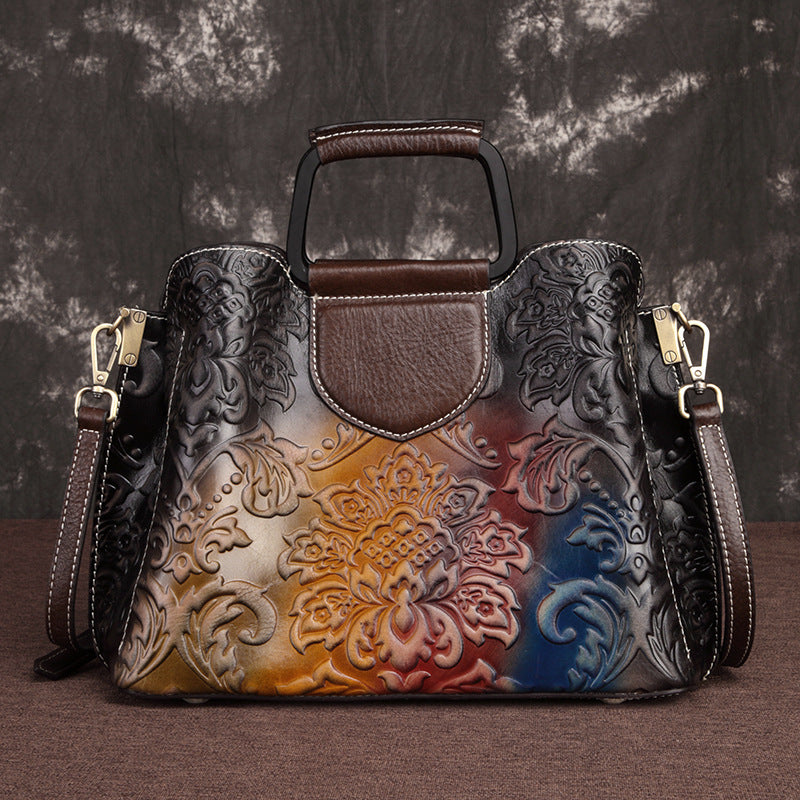 Sac bandoulière de taille moyenne en cuir de vache véritable