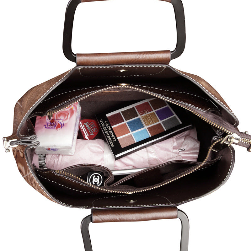Sac bandoulière de taille moyenne en cuir de vache véritable