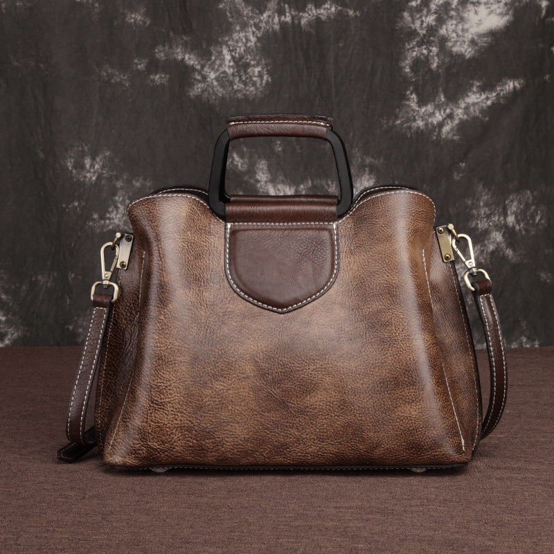 Sac bandoulière de taille moyenne en cuir de vache véritable