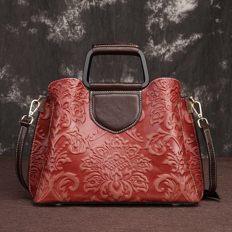 Sac bandoulière de taille moyenne en cuir de vache véritable