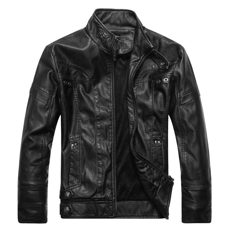 PU Leather Jacket With Soft Washed Finish