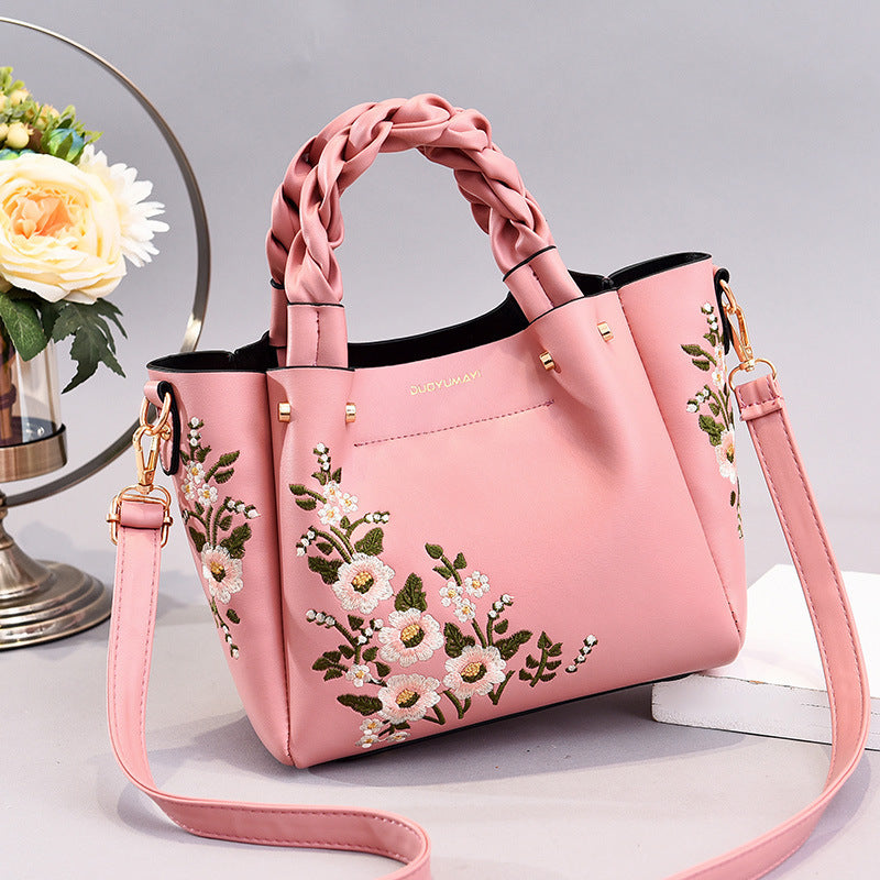 PU Leather Medium Tote Bag for Women Shoulder Crossbody Shopping Handbag