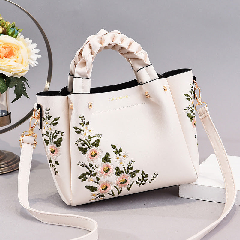 PU Leather Medium Tote Bag for Women Shoulder Crossbody Shopping Handbag