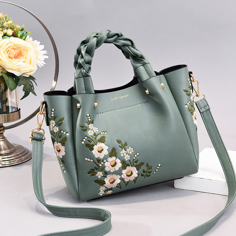 PU Leather Medium Tote Bag for Women Shoulder Crossbody Shopping Handbag