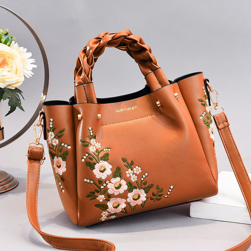 PU Leather Medium Tote Bag for Women Shoulder Crossbody Shopping Handbag