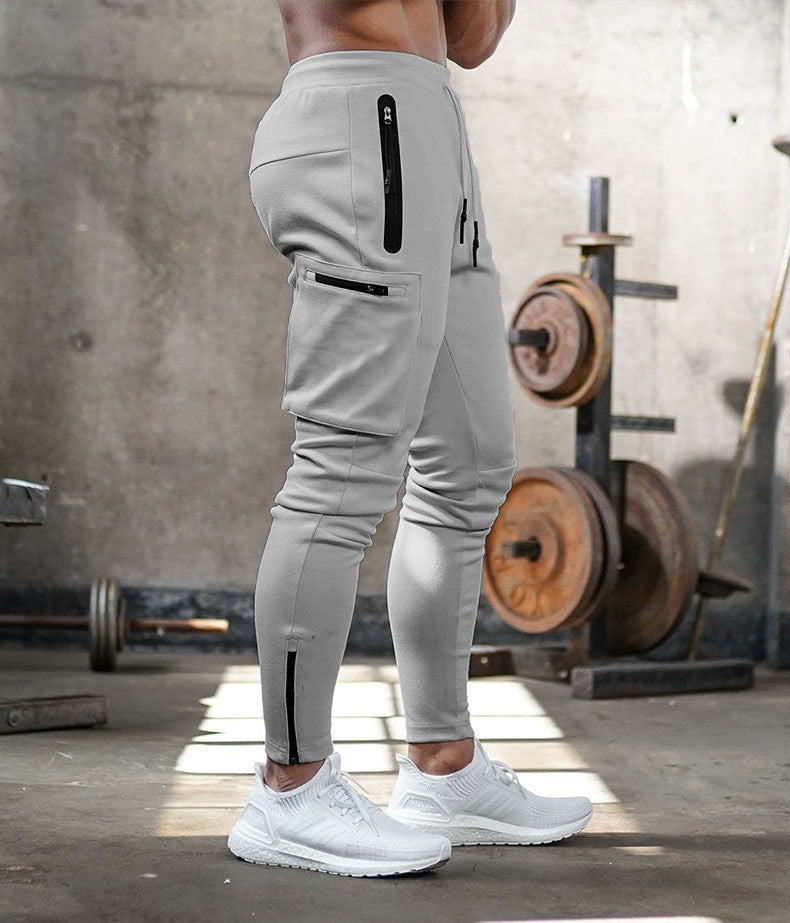 Men's Sports Fitness Trousers with Hanging Towel Pocket