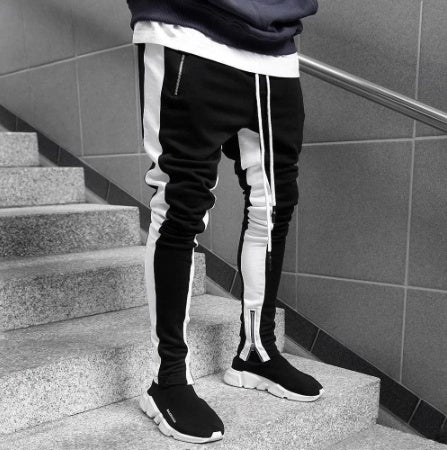 Men's Slim Fit Workout Jogging Pants with Zipper Pockets