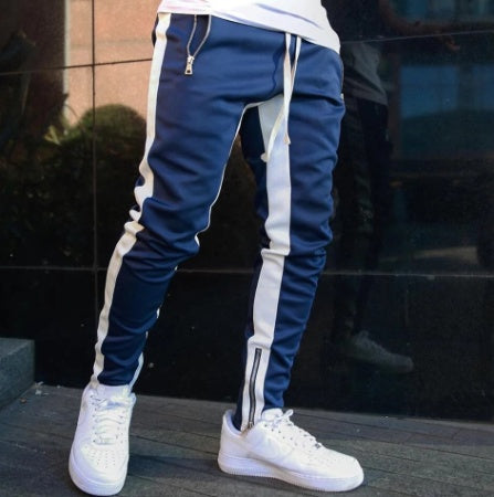 Men's Slim Fit Workout Jogging Pants with Zipper Pockets