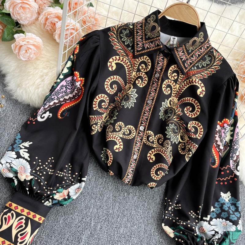 Niche Palace Female Wild Design Lantern Female Spring Sleeves New Ladies Shirt Shirt Style Color Matching