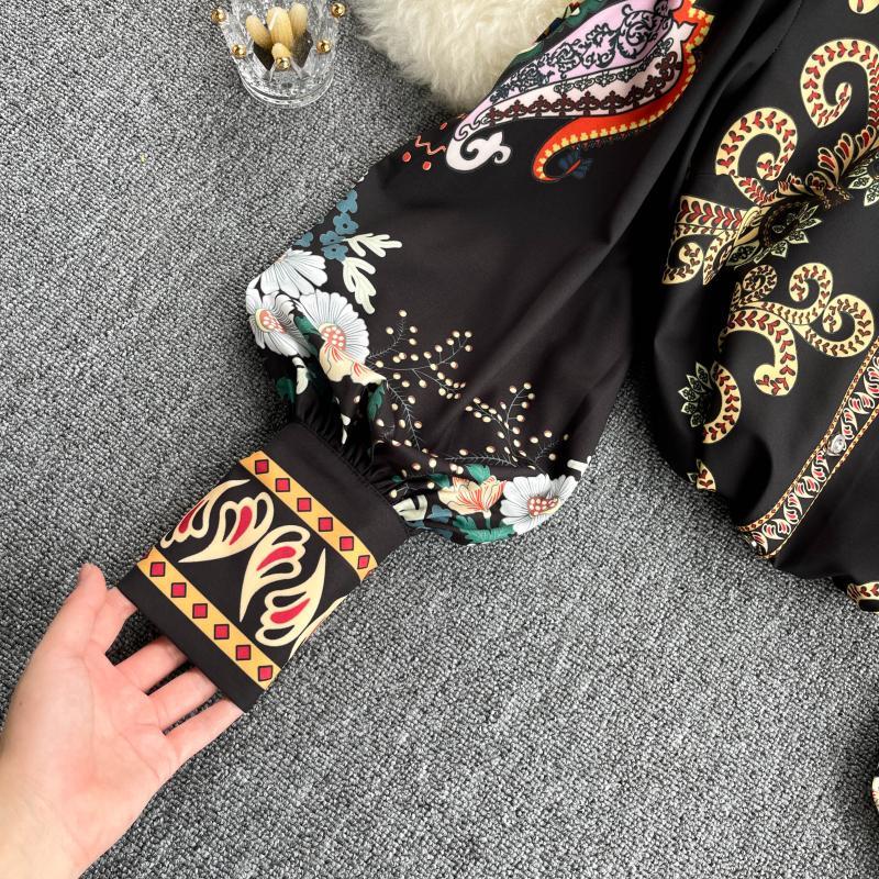 Niche Palace Female Wild Design Lantern Female Spring Sleeves New Ladies Shirt Shirt Style Color Matching