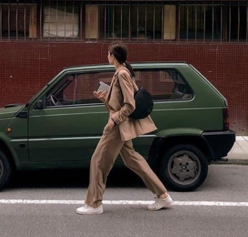 Loose Suit Top Straight Wide Leg Pants