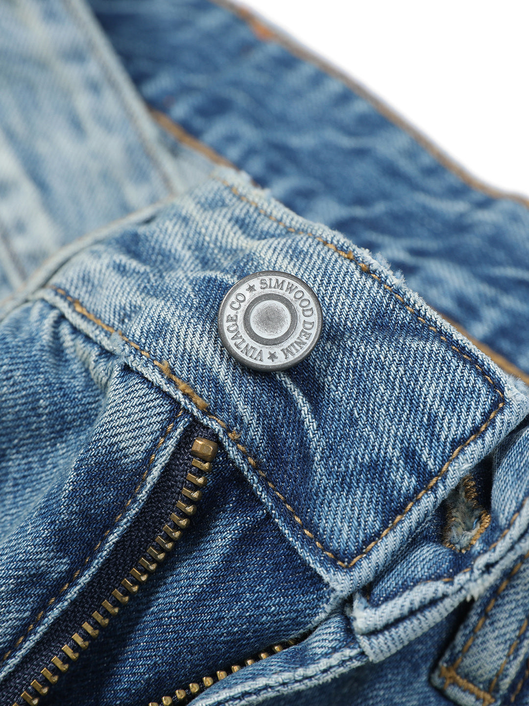 Light Blue Washed Micro-Elastic Frayed Cropped Jeans Men Mid Waist