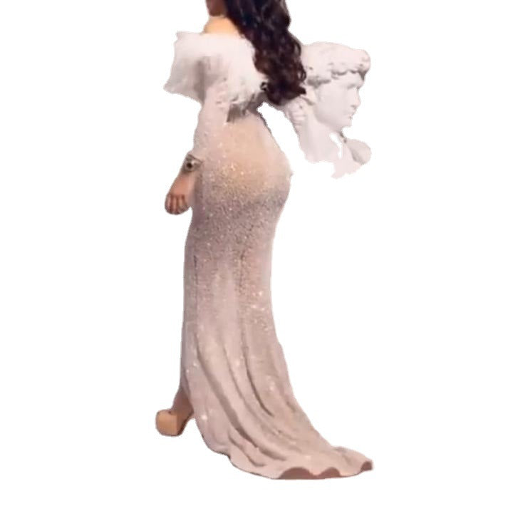 Sexy Silver Sequin Bandage Party Dress for Ladies S-XXL