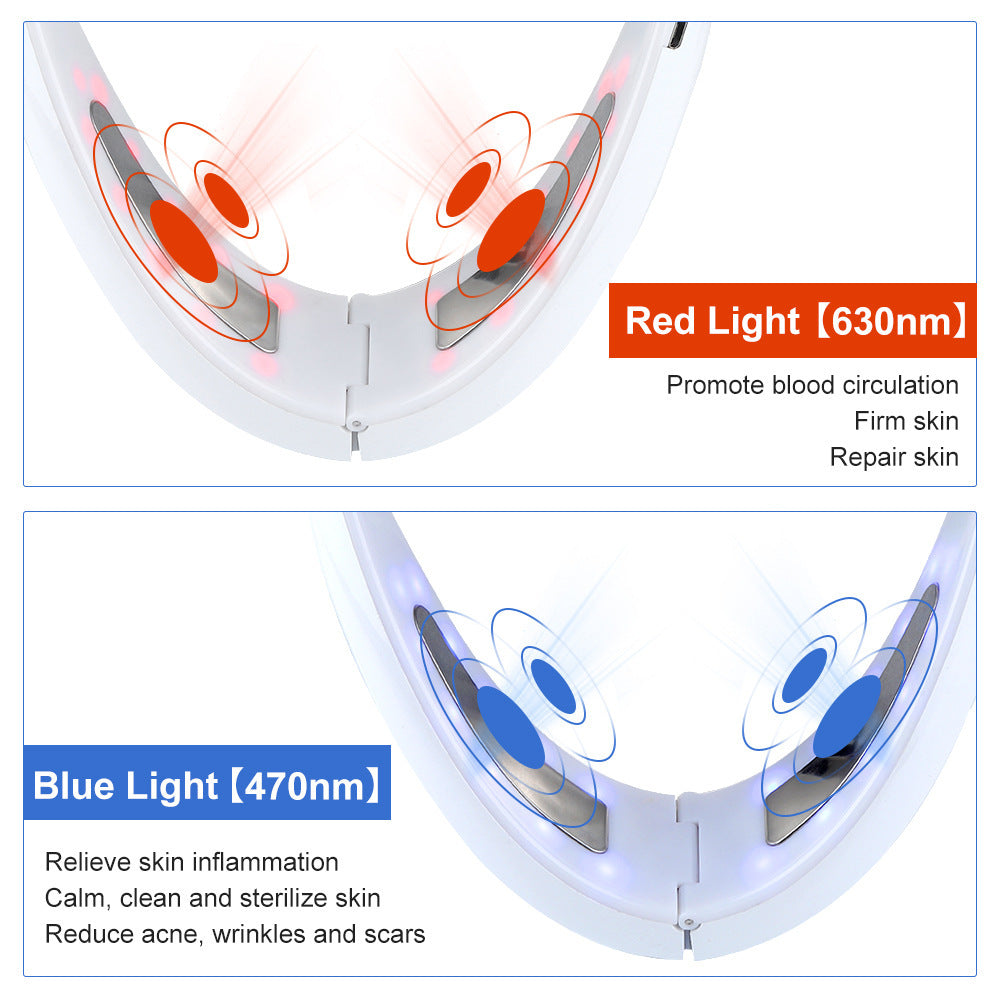 Appareil de beauté multifonctionnel pour le lifting et l'amincissement du visage avec thérapie infrarouge et lumière bleue