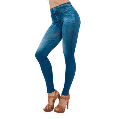 Women’s Winter Blue Polyester Blend Jeans Leggings Pants