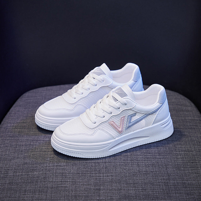 Breathable Platform Mesh Shoes for Women - White, Blue, Gray, Sizes 35-40