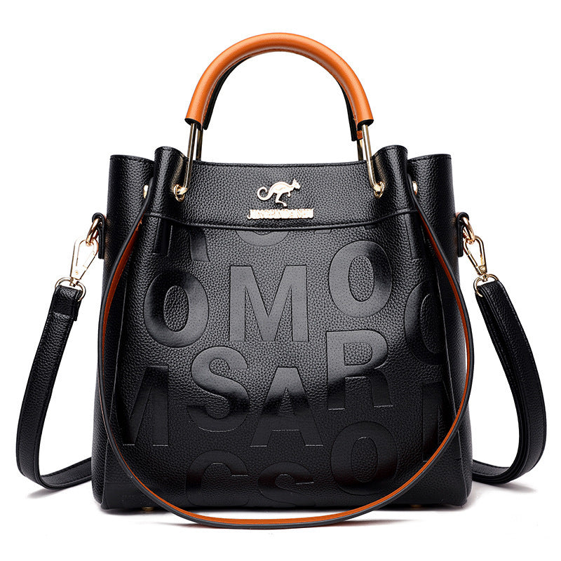 Western Style Soft Embossed PU Leather Shoulder Bag Medium Tote