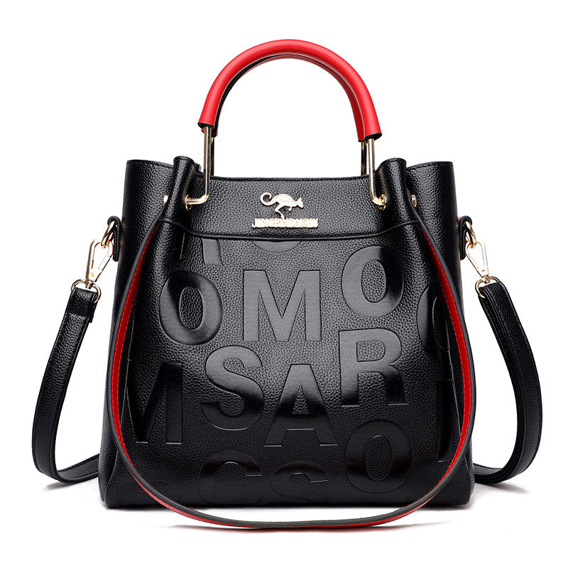 Western Style Soft Embossed PU Leather Shoulder Bag Medium Tote