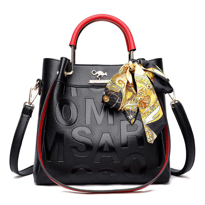 Western Style Soft Embossed PU Leather Shoulder Bag Medium Tote