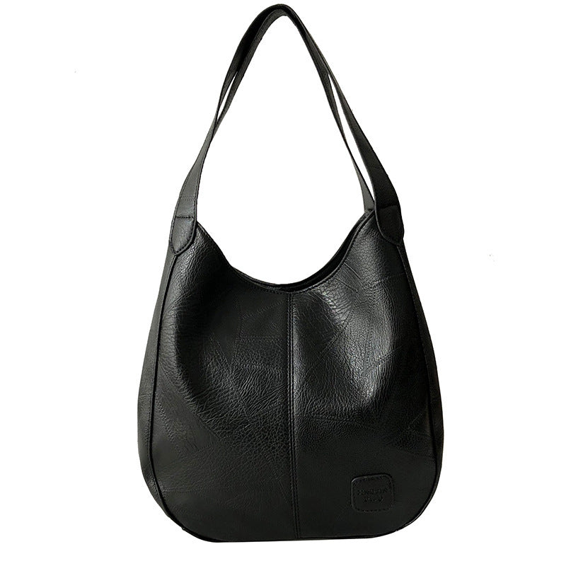 Vintage Women's Large PU Handbags with Zipper & Hasp Closure