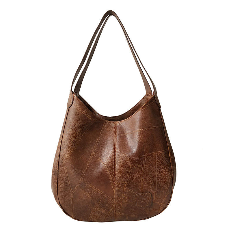 Vintage Women's Large PU Handbags with Zipper & Hasp Closure