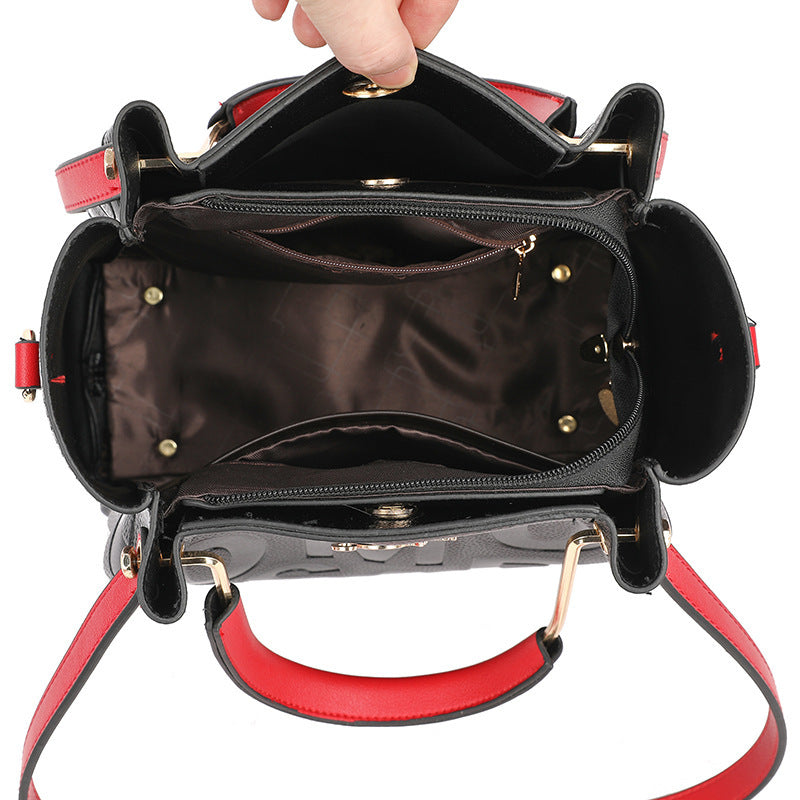 Western Style Soft Embossed PU Leather Shoulder Bag Medium Tote