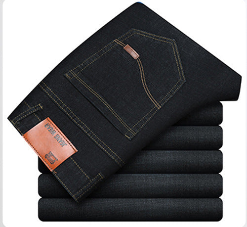 Men's Slim Jeans Straight-leg Stretch Trousers