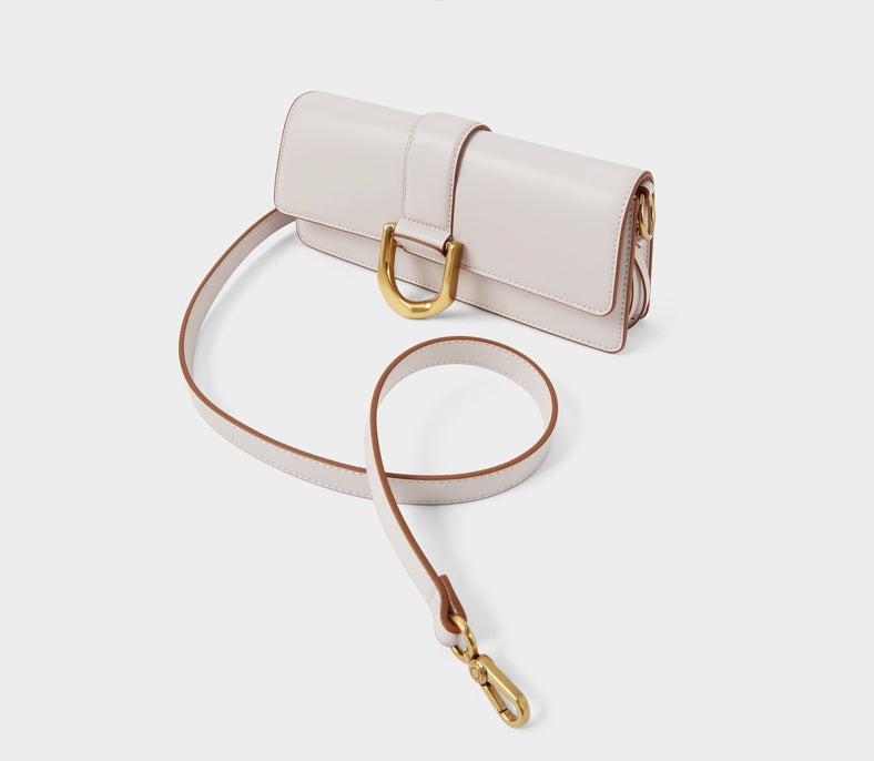 Elegant Horseshoe Buckle Baguette Underarm Bag – Red, Pink, Black Options