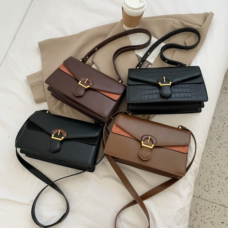 PU Small Square Magnetic Buckle One Shoulder Messenger Bag for Women