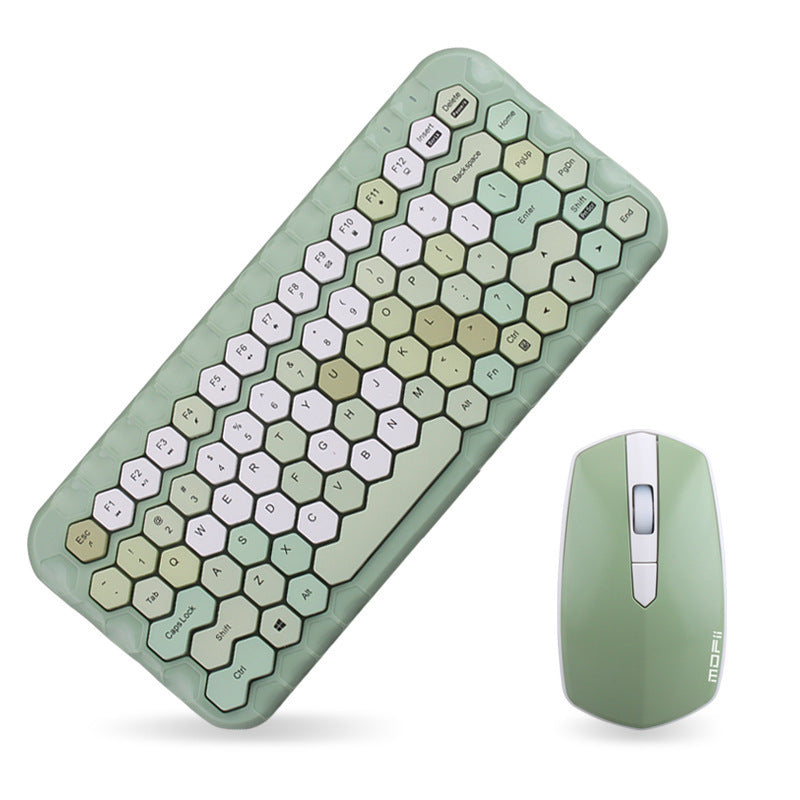 Girl Heart Wireless Keyboard and Mouse Set USB Plug and Play