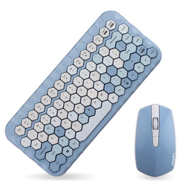 Girl Heart Wireless Keyboard and Mouse Set USB Plug and Play