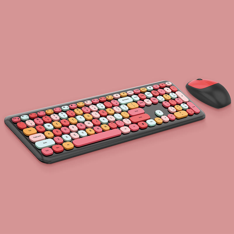 Wireless Office Keyboard and Mouse Set with 1600DPI Mouse