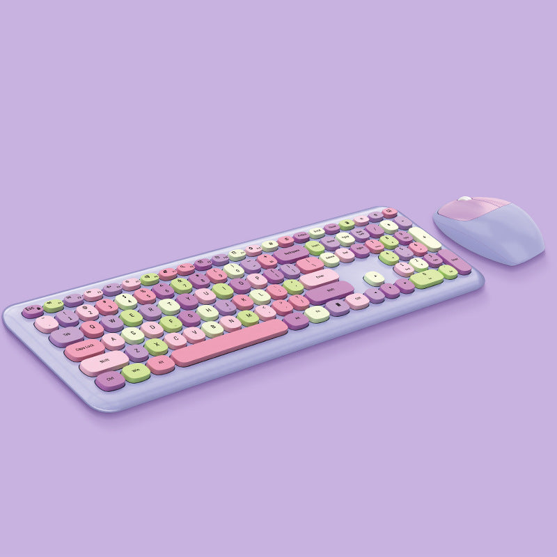 Wireless Office Keyboard and Mouse Set with 1600DPI Mouse