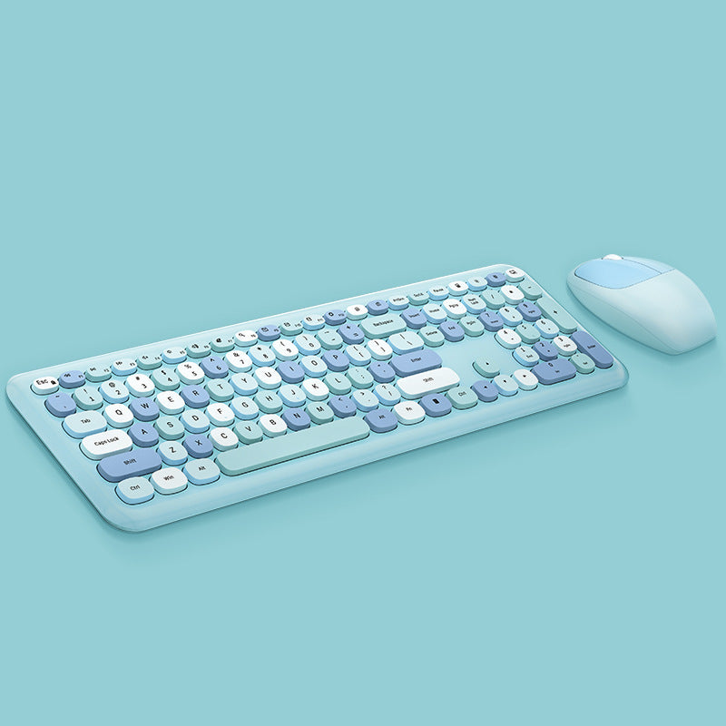 Wireless Office Keyboard and Mouse Set with 1600DPI Mouse