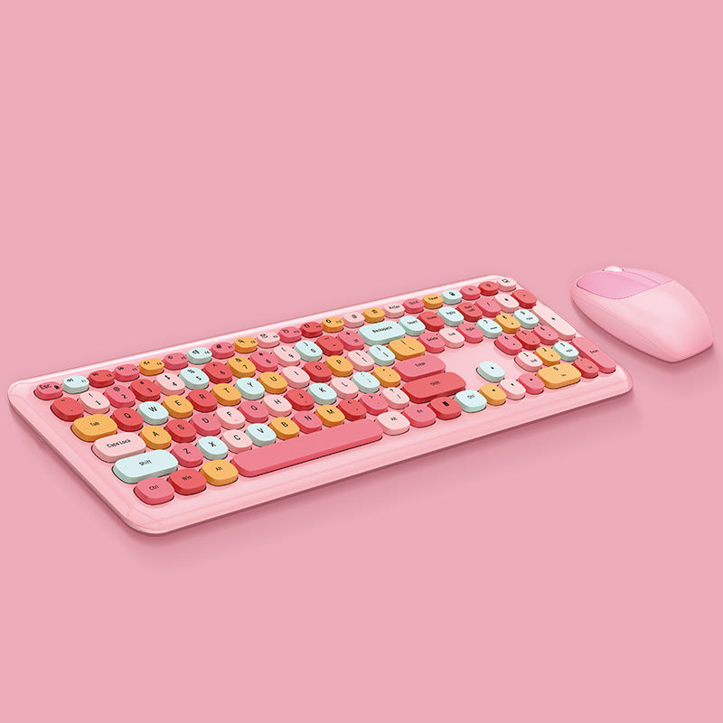 Wireless Office Keyboard and Mouse Set with 1600DPI Mouse