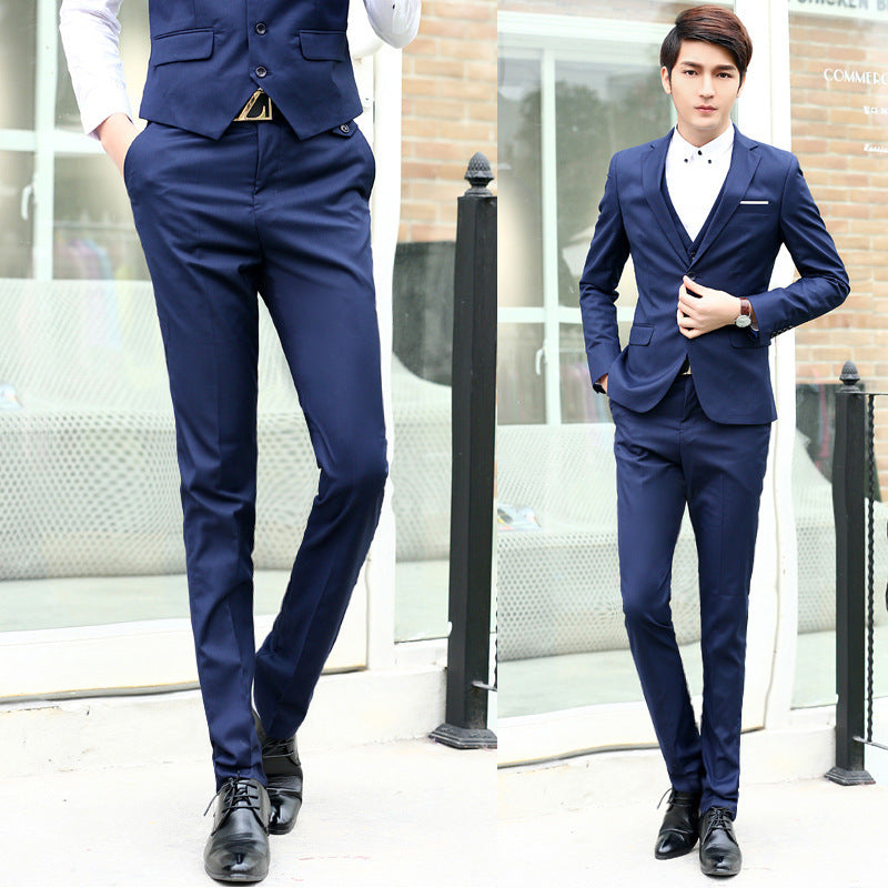 Men's Slim Fit Two-Piece Cotton Blend Suit in Multiple Colors