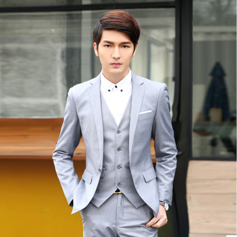 Men's Slim Fit Two-Piece Cotton Blend Suit in Multiple Colors
