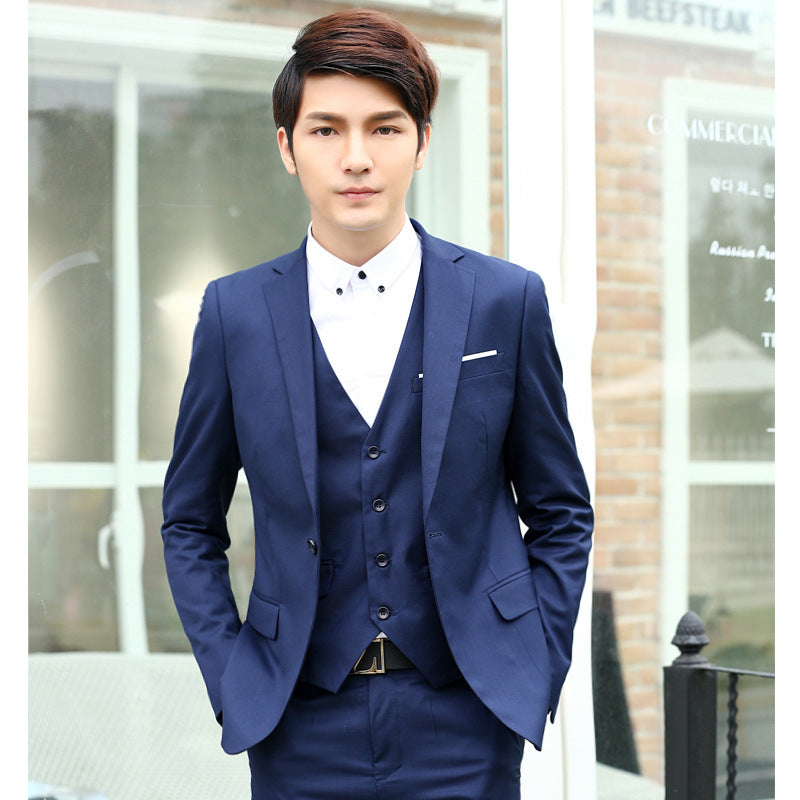 Men's Slim Fit Two-Piece Cotton Blend Suit in Multiple Colors