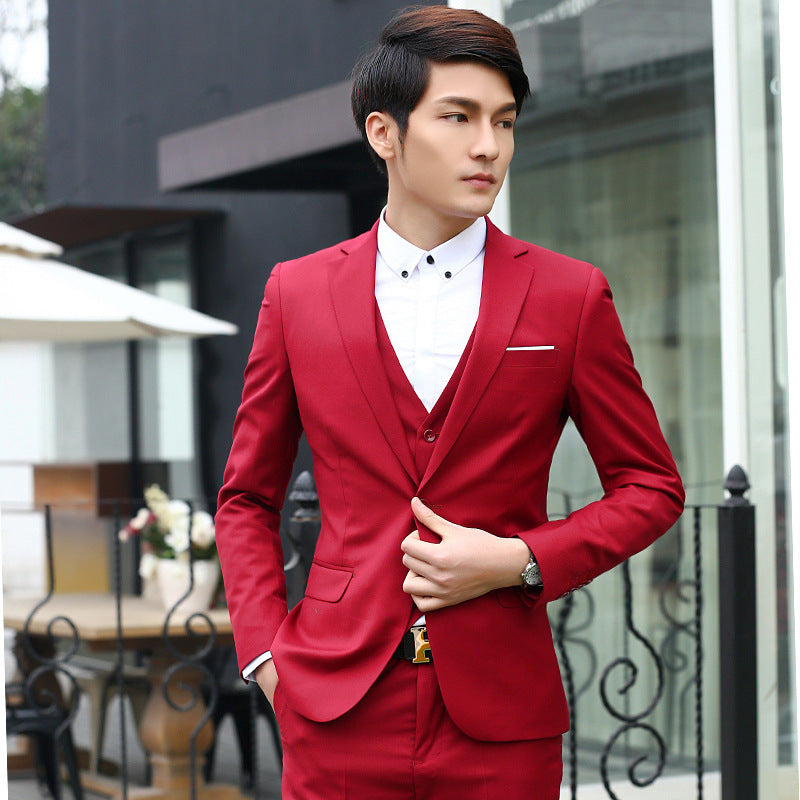 Men's Slim Fit Two-Piece Cotton Blend Suit in Multiple Colors