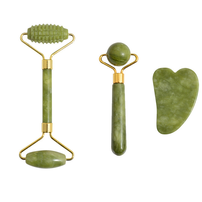 Jade Massage Roller Set With Three Facial Massagers